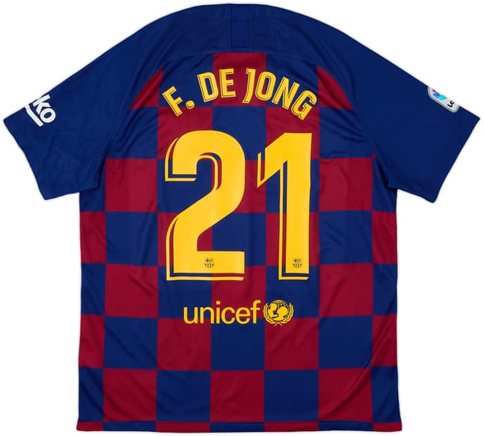 2019-20 Barcelona Home Shirt F.De Jong #21 - 8/10 - (XL)