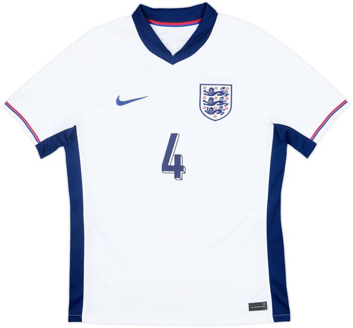 2024-25 England Home Shirt Rice #4 - 10/10 - (M)