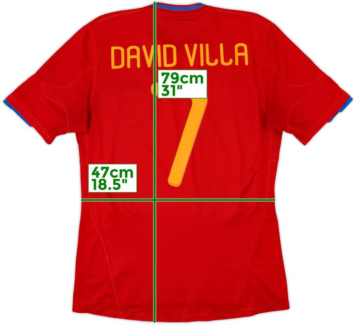 2009-10 Spain Home Shirt David Villa #7 - 8/10 - (M)