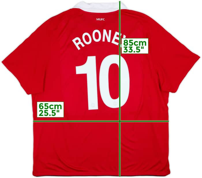 2010-11 Manchester United Home Shirt Rooney #10 - 8/10 - (3XL)