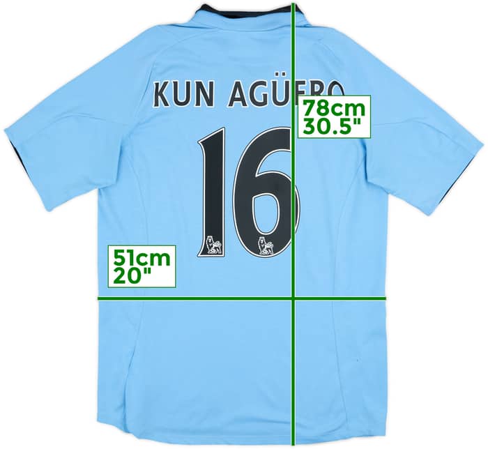 2012-13 Manchester City Home Shirt Kun Aguero #16 - 8/10 - (M)