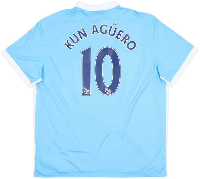 2015-16 Manchester City Home Shirt Kun Aguero #10 - 10/10 - (XXL)
