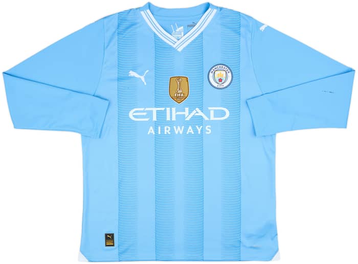 2023-24 Manchester City Home L/S Shirt Haaland #9 - 6/10 - (L)