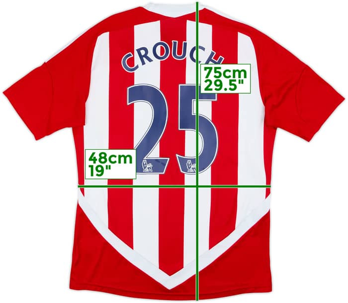 2011-12 Stoke City Home Shirt Crouch #25 - 7/10 - (M)