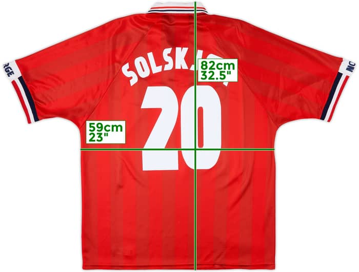 1998-00 Norway Home Shirt Solskjaer #20 - 9/10 - (XL)