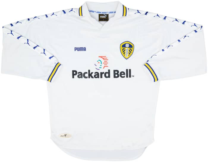 1998-00 Leeds United Home L/S Shirt Hasselbaink #9 - 8/10 - (L)