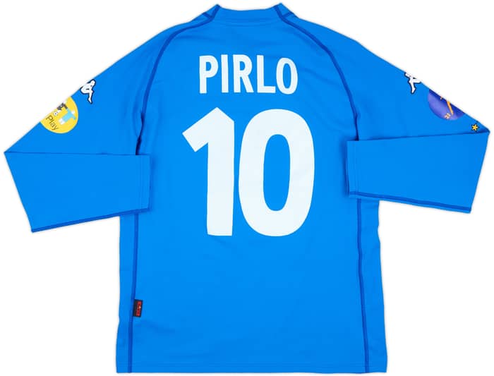 2000 Italy U21 European Championship Home L/S Shirt Pirlo #10 - 8/10 - (XXL)