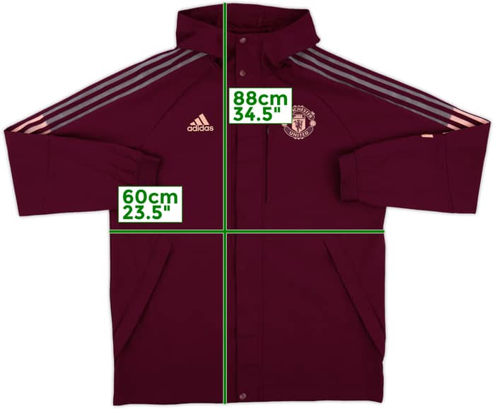 2020-21 Manchester United adidas Hooded Rain Jacket - 8/10 - (L)