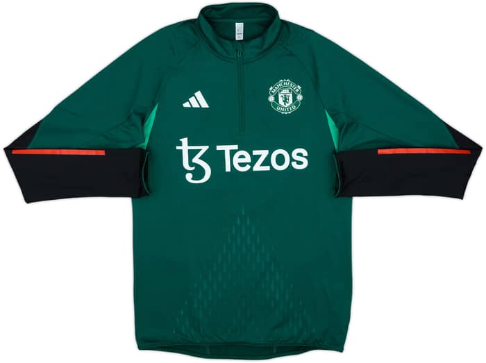 2023-24 Manchester United adidas 1/4 Zip Sweat Top - 9/10 - (S)