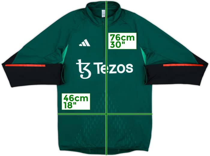 2023-24 Manchester United adidas 1/4 Zip Sweat Top - 9/10 - (S)
