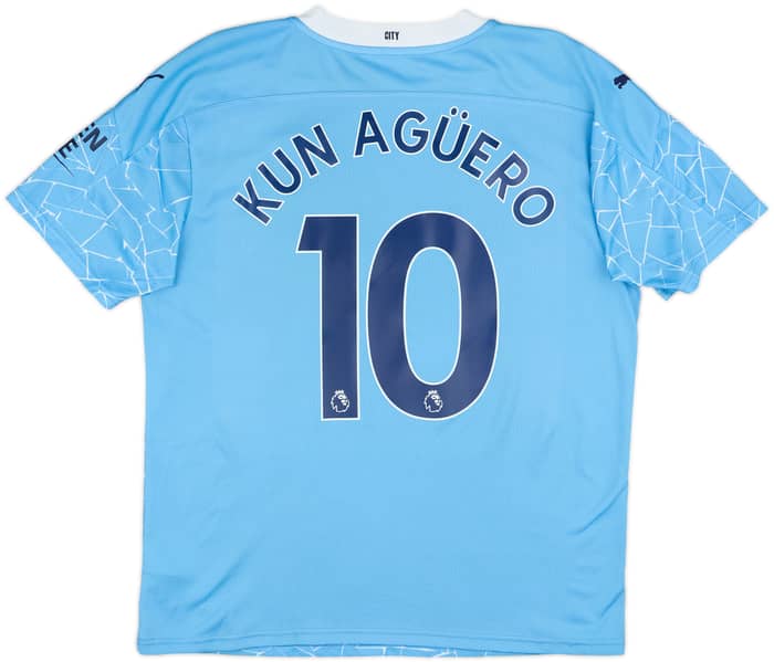 2020-21 Manchester City Home Shirt Kun Aguero #10 - 8/10 - (L)