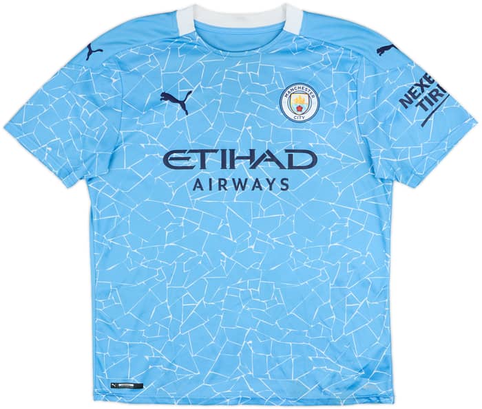 2020-21 Manchester City Home Shirt Kun Aguero #10 - 8/10 - (L)