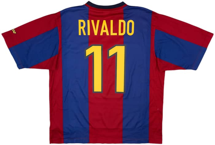 1998-00 Barcelona Basic Home Shirt Rivaldo #11 - 6/10 - (L)