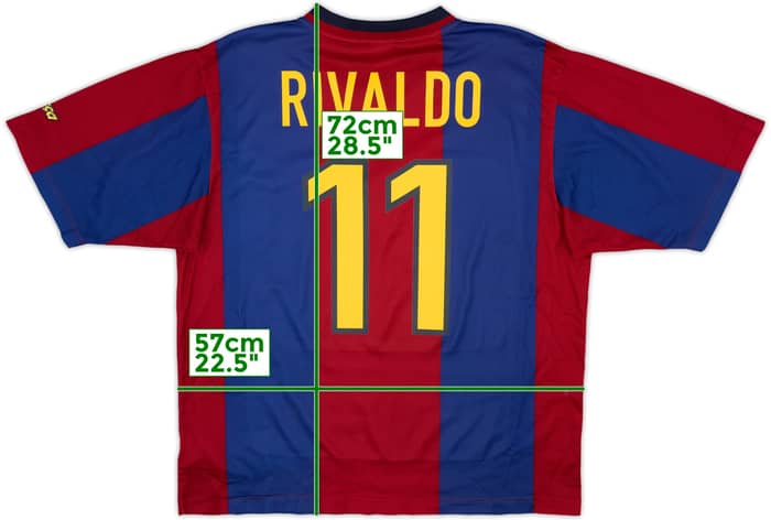 1998-00 Barcelona Basic Home Shirt Rivaldo #11 - 6/10 - (L)