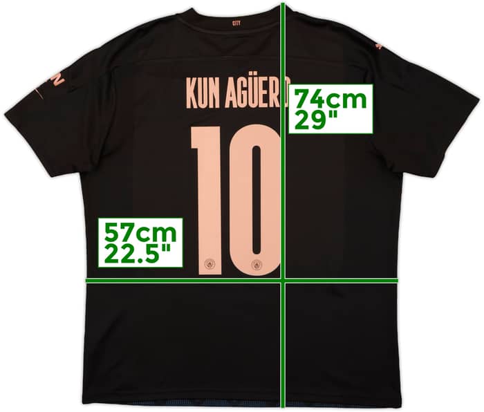 2020-21 Manchester City Away Shirt Kun Aguero #10 - 8/10 - (XL)
