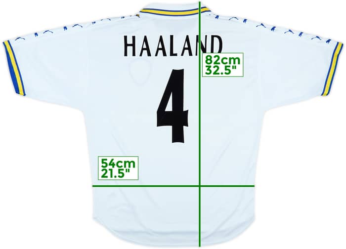 1998-00 Leeds United Home Shirt Haaland #4 - 6/10 - (L)