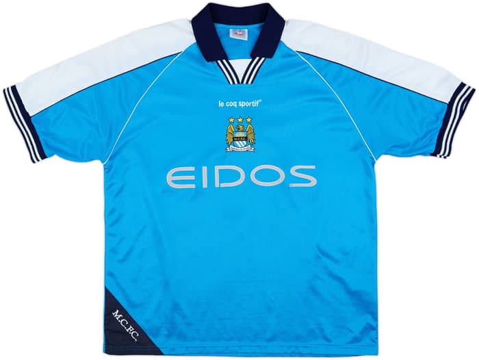 1999-01 Manchester City Home Shirt Dickov #9 - 8/10 - (L)