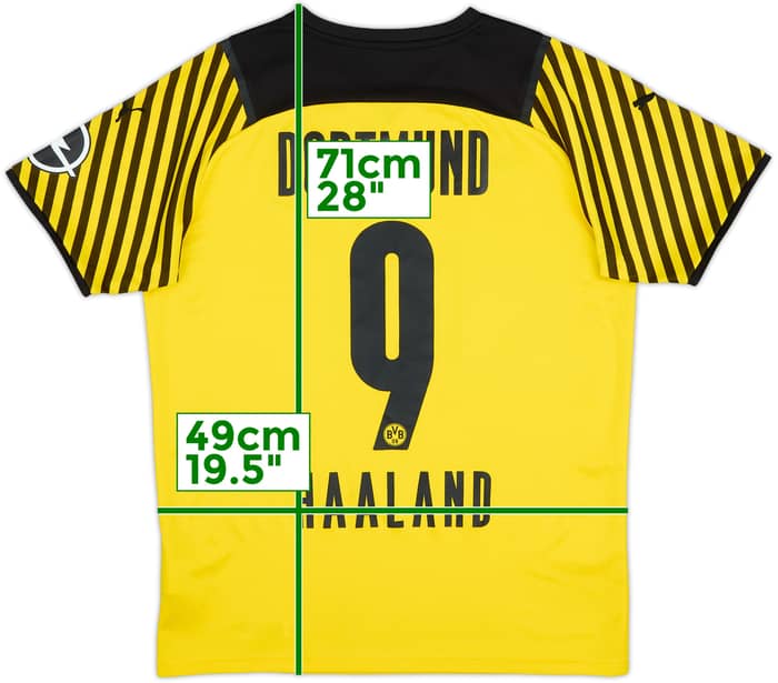 2021-22 Borussia Dortmund Home Shirt Haaland #9 - 8/10 - (M)