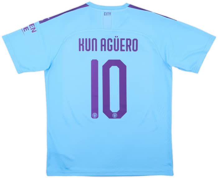 2019-20 Manchester City Home Shirt Kun Aguero #10 - 9/10 - (L)
