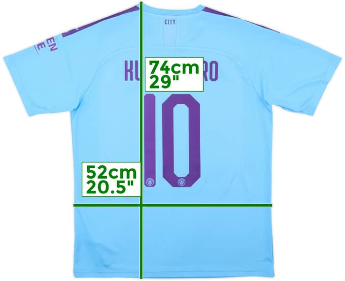 2019-20 Manchester City Home Shirt Kun Aguero #10 - 9/10 - (L)