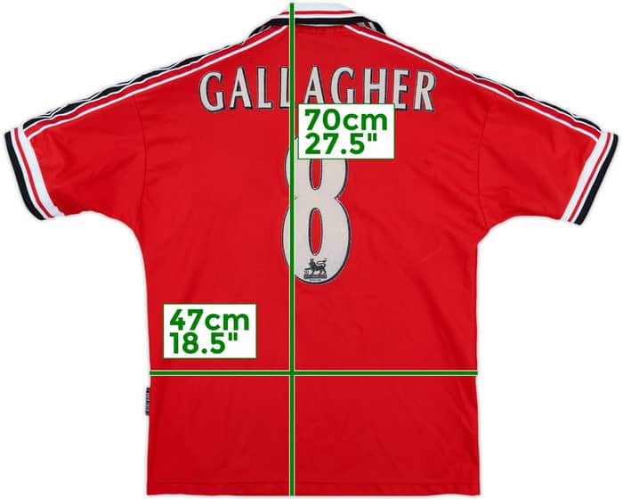 1998-00 Manchester United Home Shirt Gallagher #8 - 5/10 - (Y)
