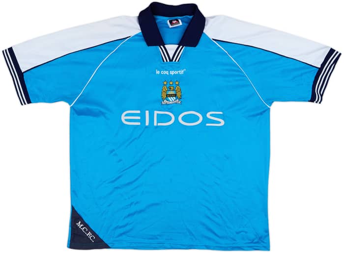 1999-01 Manchester City Home Shirt Dickov #9 - 8/10 - (XL)