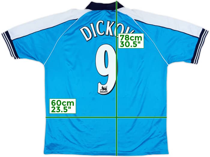 1999-01 Manchester City Home Shirt Dickov #9 - 8/10 - (XL)