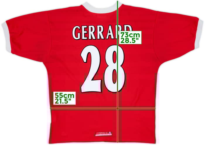 1998-00 Liverpool Home Shirt Gerrard #28 - 6/10 - (L)