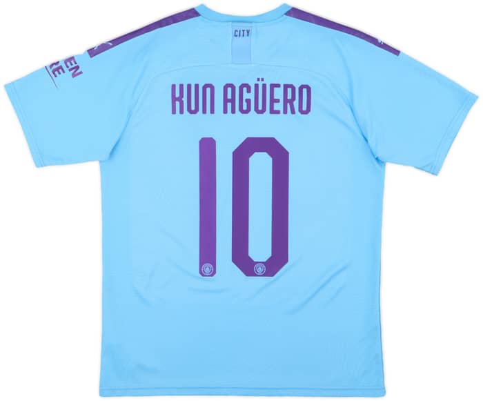 2019-20 Manchester City Home Shirt Kun Aguero #10 - 8/10 - (L)