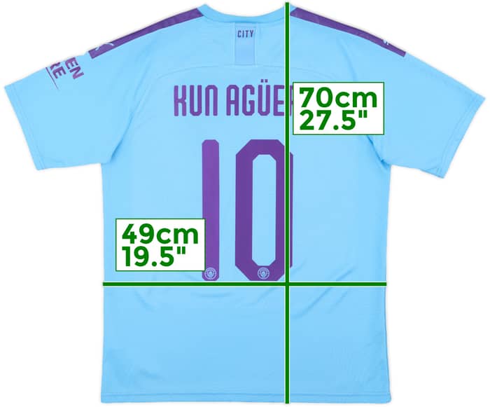2019-20 Manchester City Home Shirt Kun Aguero #10 - 8/10 - (L)