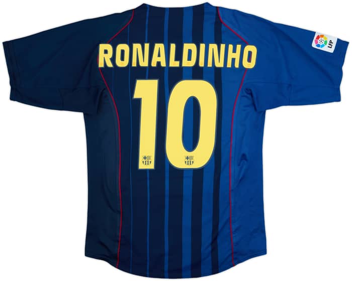 2004-05 Barcelona Away Shirt Ronaldinho #10 - 7/10 - (M)