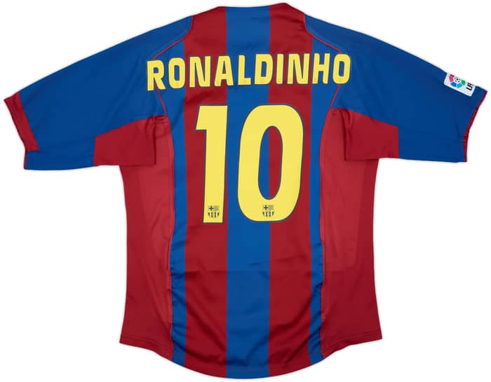 2004-05 Barcelona Home Shirt Ronaldinho #10 - 8/10 - (M)