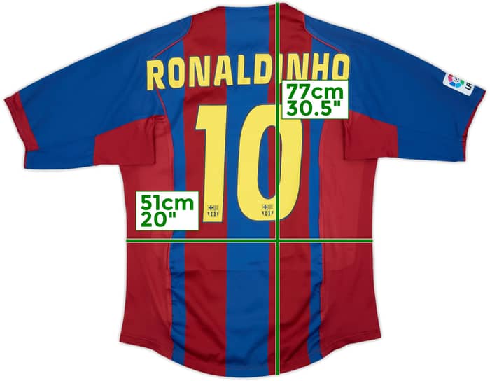 2004-05 Barcelona Home Shirt Ronaldinho #10 - 8/10 - (M)