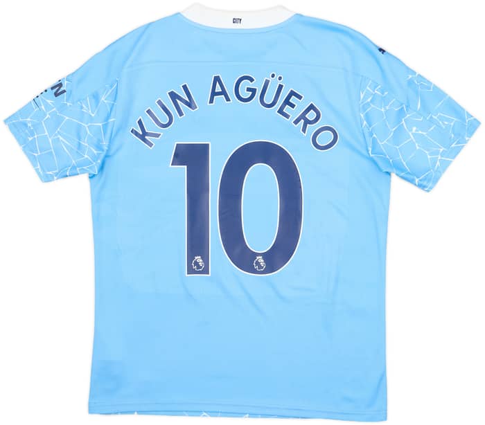 2020-21 Manchester City Home Shirt Kun Aguero #10 - 8/10 - (M)
