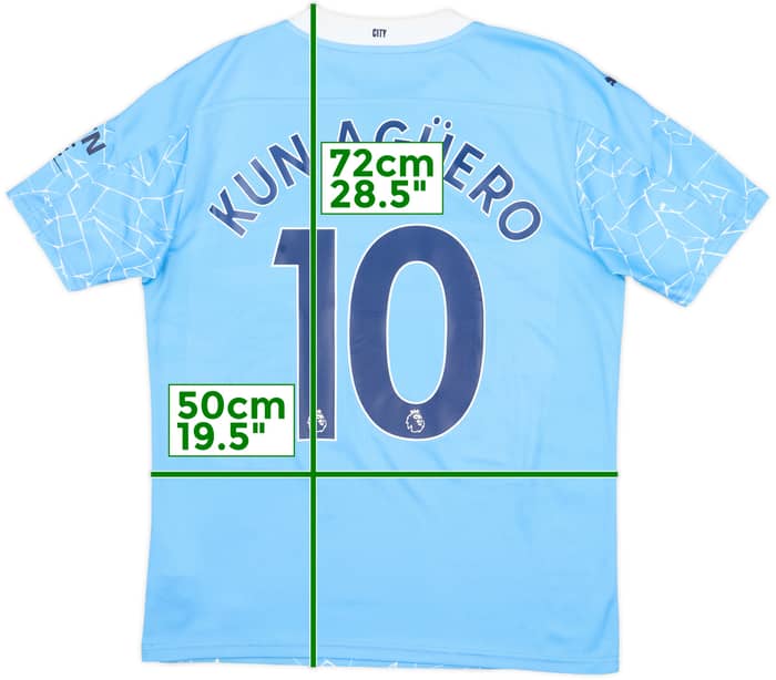 2020-21 Manchester City Home Shirt Kun Aguero #10 - 8/10 - (M)