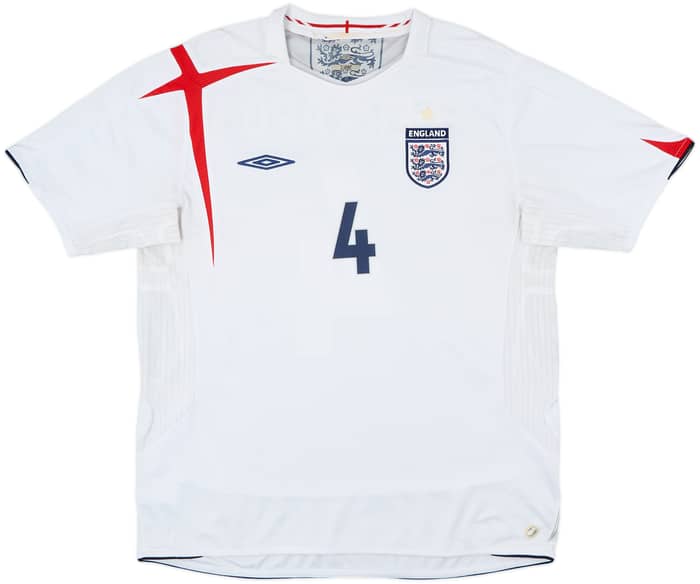2005-07 England Home Shirt Gerrard #4 - 5/10 - (XL)