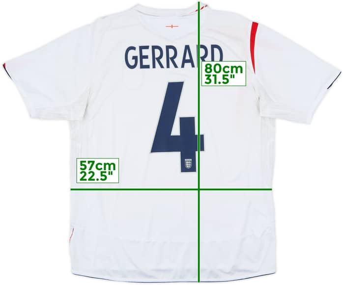 2005-07 England Home Shirt Gerrard #4 - 5/10 - (XL)