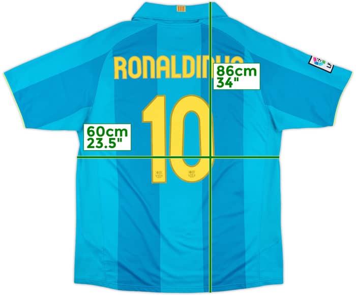 2007-09 Barcelona Away Shirt Ronaldinho #10 - 7/10 - (XL)