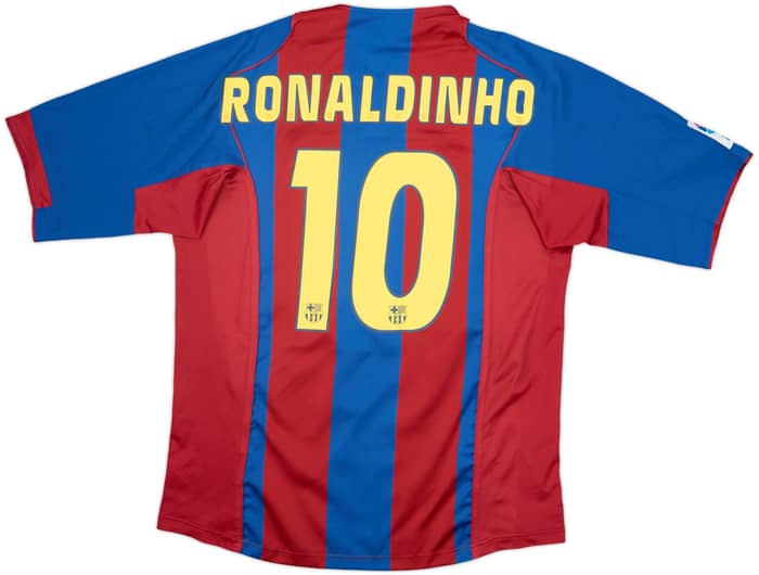 2004-05 Barcelona Home Shirt Ronaldinho #10 - 8/10 - (L)