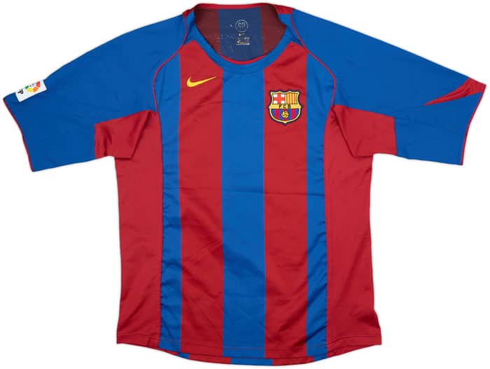 2004-05 Barcelona Home Shirt Ronaldinho #10 - 8/10 - (L)