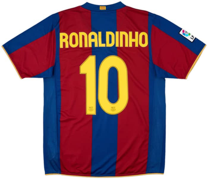 2007-08 Barcelona Home Shirt Ronaldinho #10 - 10/10 - (M)