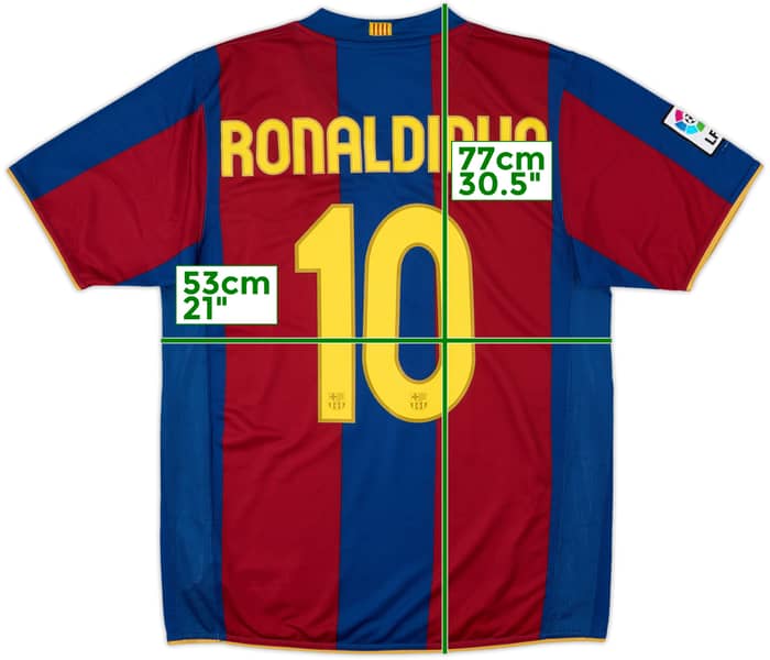 2007-08 Barcelona Home Shirt Ronaldinho #10 - 10/10 - (M)