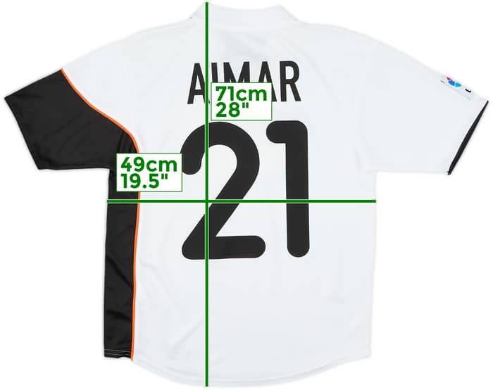 2001-02 Valencia Home Shirt Aimar #21 - 8/10 - (XL.Boys)