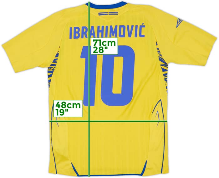 2007-09 Sweden Home Shirt Ibrahimovic #10 - 8/10 - (S)