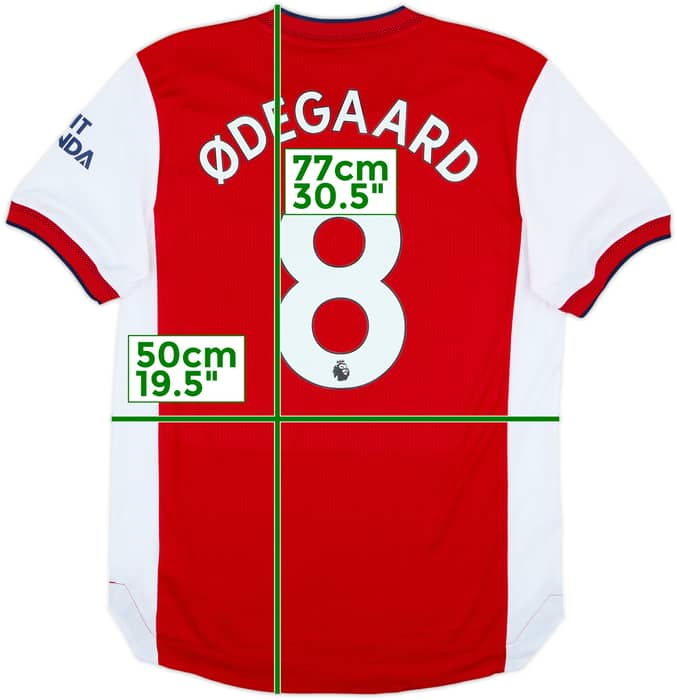 2021-22 Arsenal Authentic Home Shirt Odegaard #8 - 8/10 - (M)