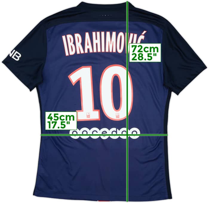 2015-16 Paris Saint-Germain Authentic Home Shirt Ibrahimovic #10 - 8/10 - (M)