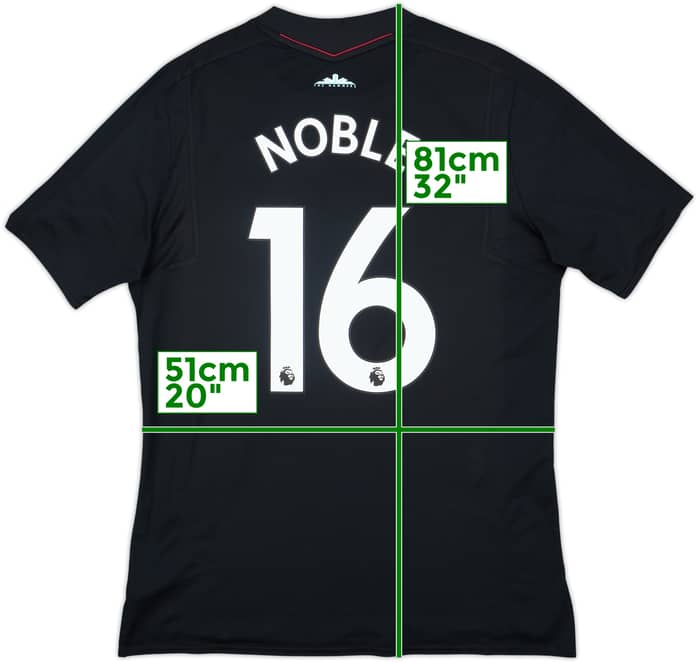 2017-18 West Ham Away Shirt Noble #16 - 8/10 - (L)