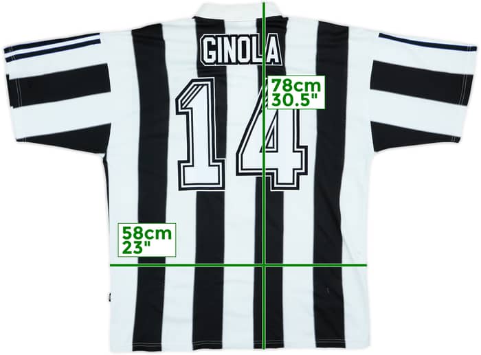 1995-97 Newcastle Home Shirt Ginola #14 - 6/10 - (XL)