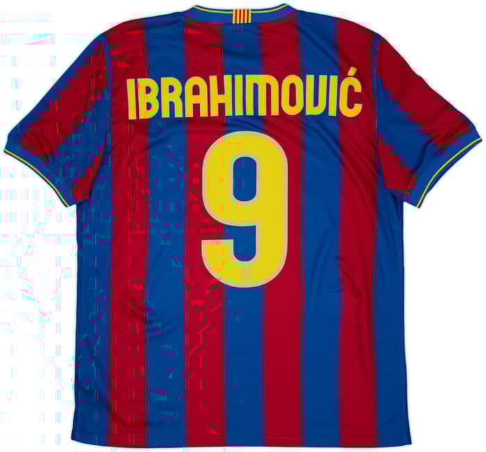 2009-10 Barcelona Home Shirt Ibrahimovic #9 - 10/10 - (M)
