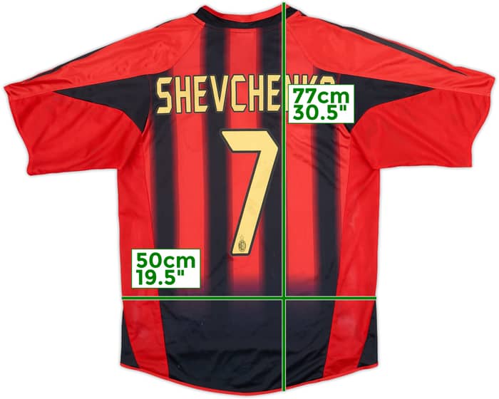 2004-05 AC Milan Home Shirt Shevchenko #7 - 8/10 - (S)